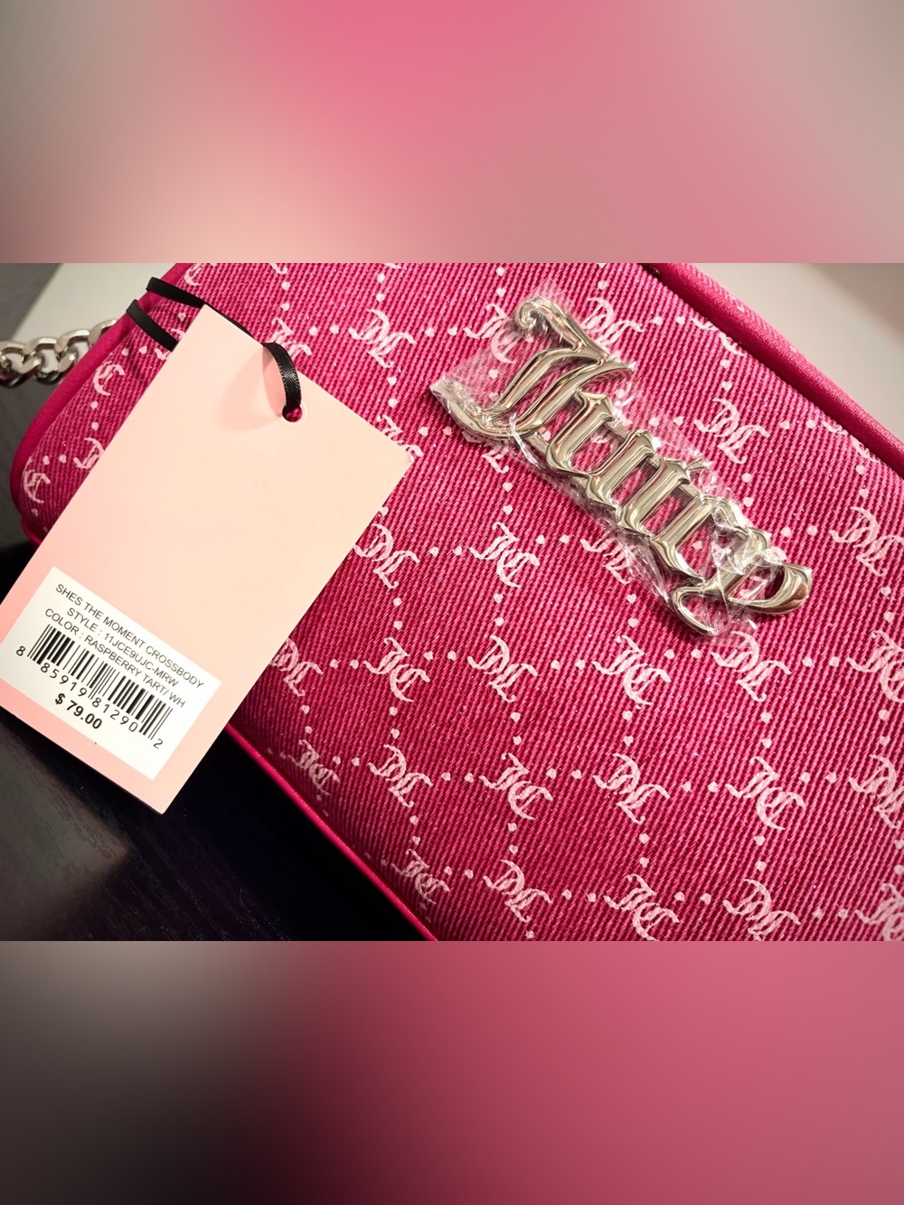 Juicy Couture Pink Logo Monogram Crossbody Bag - Picture 5 of 7
